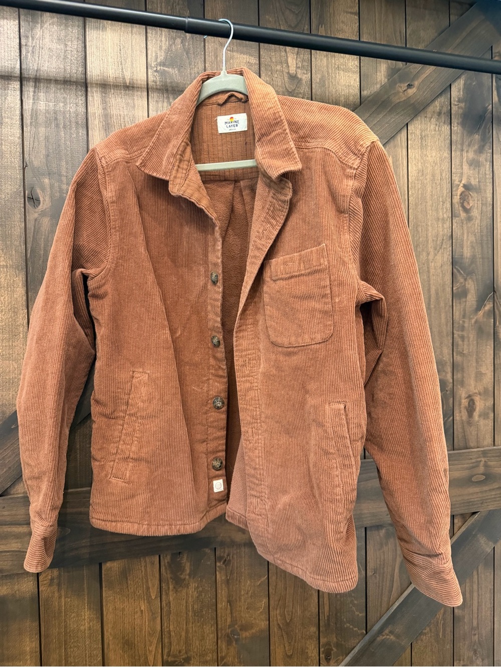 Marine Layer Men's Corduroy Jacket in Rust Brown